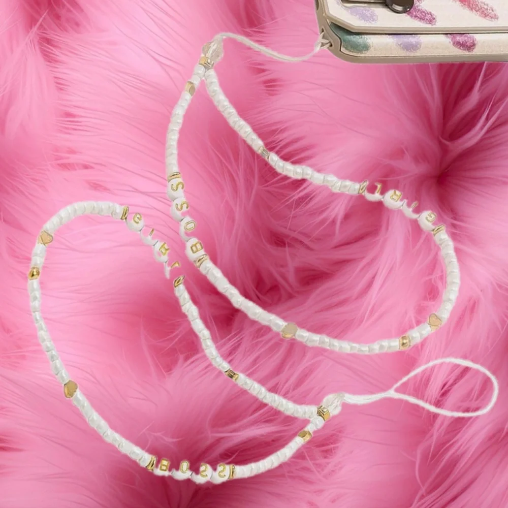 Pearl & Gold Phone Lanyard Strap